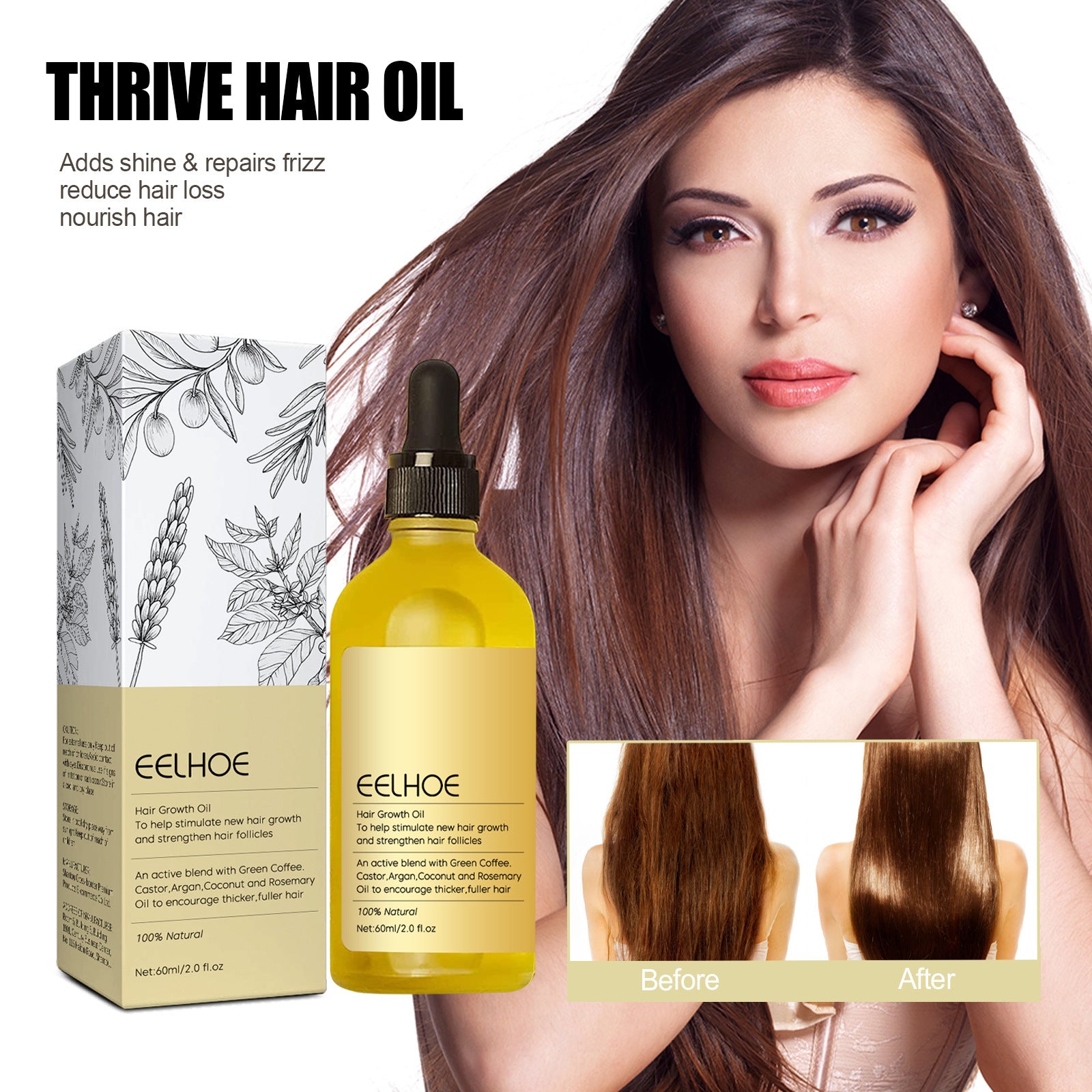 Succession Hair Aceite esencial Para el cabello dañado Nutritivo Alisado Aceite de Romero Crecimiento del cabello