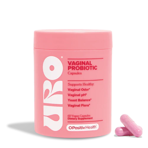 O Positiv URO - Probióticos vaginales para mujeres, equilibrio de pH con prebióticos y Lactobacillus, suplemento de salud vaginal, promueve el olor y la flora vaginales saludables, 60 unidades