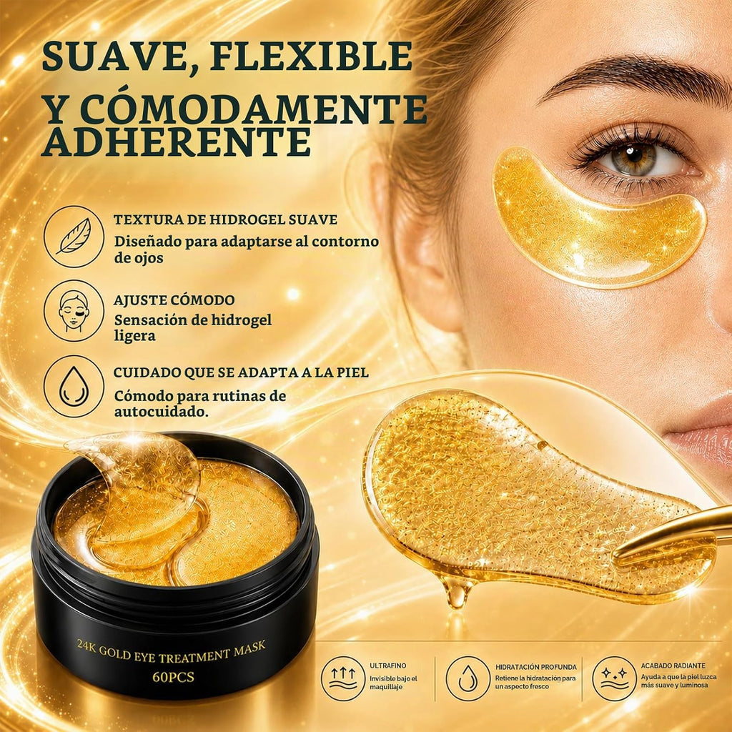 EELHOE 24K Gold Eye Patches – Anti‑Aging, Dark Circle & Puffiness Relief (60 pcs)