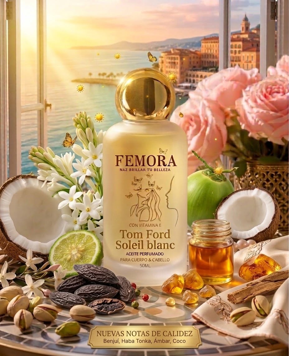 Soleil blanc – Aceite Perfumado Cuerpo y Cabello | Tropical Cálido | 50ml