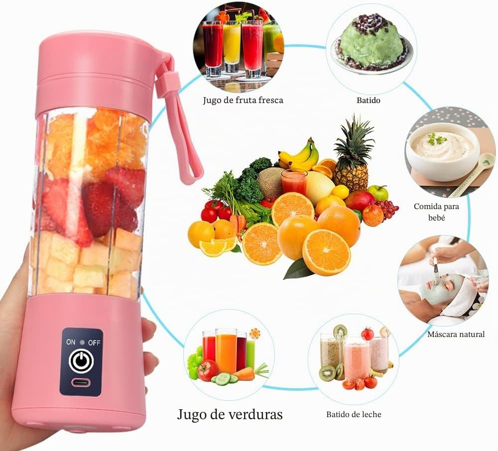 Licuadora portátil USB BlendGo™: prepara batidos frescos en cualquier lugar y en cualquier momento
