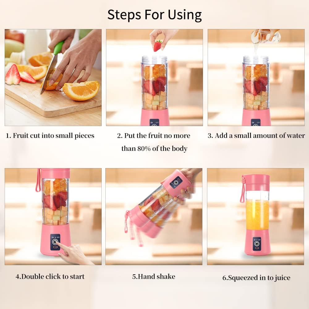 Licuadora portátil USB BlendGo™: prepara batidos frescos en cualquier lugar y en cualquier momento